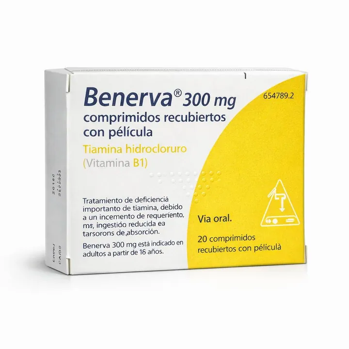Бенерва (Benerva) — тиамин (витамин B1) 300 мг, 20 таблеток