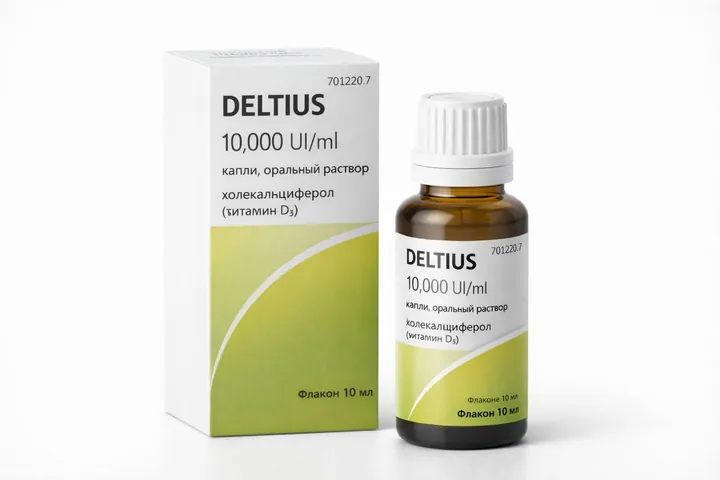 Делтиус (Deltius) — холекальциферол 10 000 МЕ/мл, капли для приёма внутрь, 10 мл
