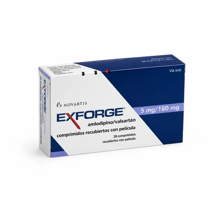 Эксфорж (Exforge) — амлодипин 5 мг + валсартан 160 мг, 28 таблеток