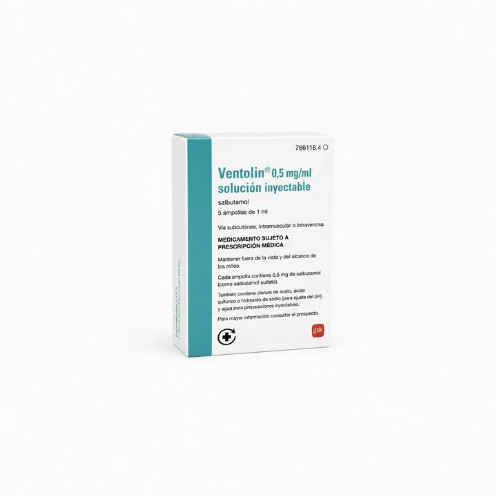 Вентолин (Ventolin) — 0,5 мг/мл, раствор для инъекций, 5 ампул по 1 мл